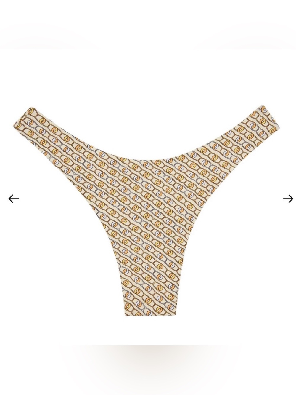 NWOT Monday Swimwear Byron Bottom size large bikini yellow and gold chain